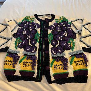 Vintage 1980s Welch's Grape Jelly heavy handknit sweater The Eagles Eye M